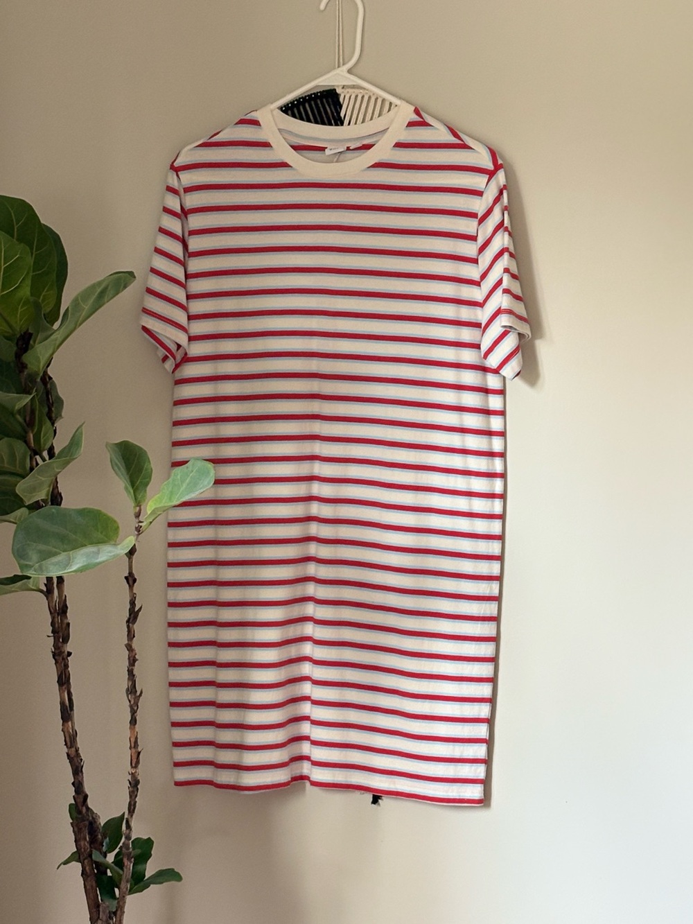 GAP T-shirt dress with Red and Light Blue Stripes
